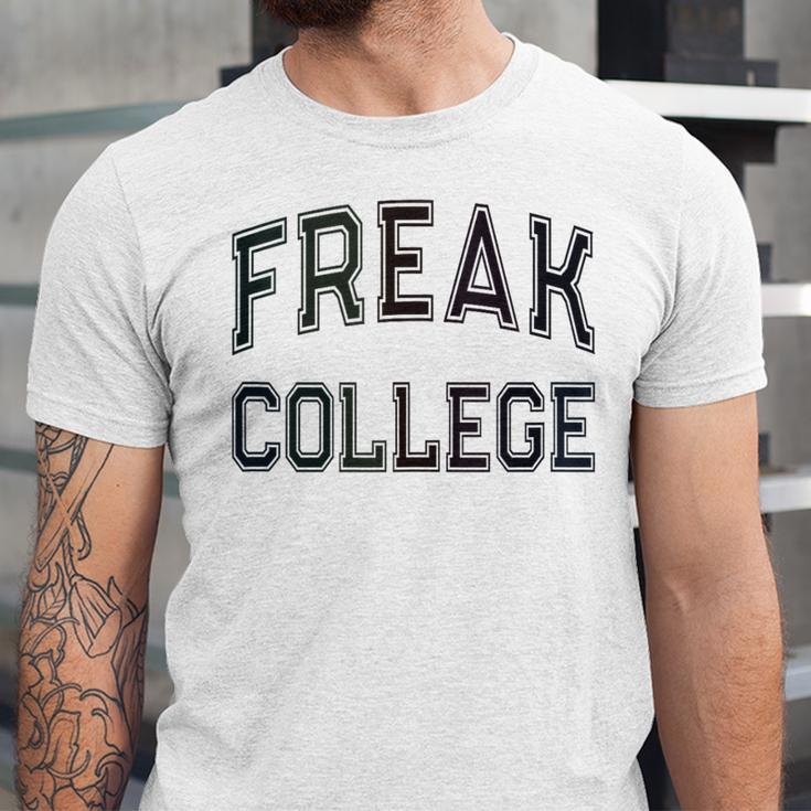 Retro Anti Social FREAK COLLEGE Introvert Stay Away From Me Unisex Jersey T-Shirt