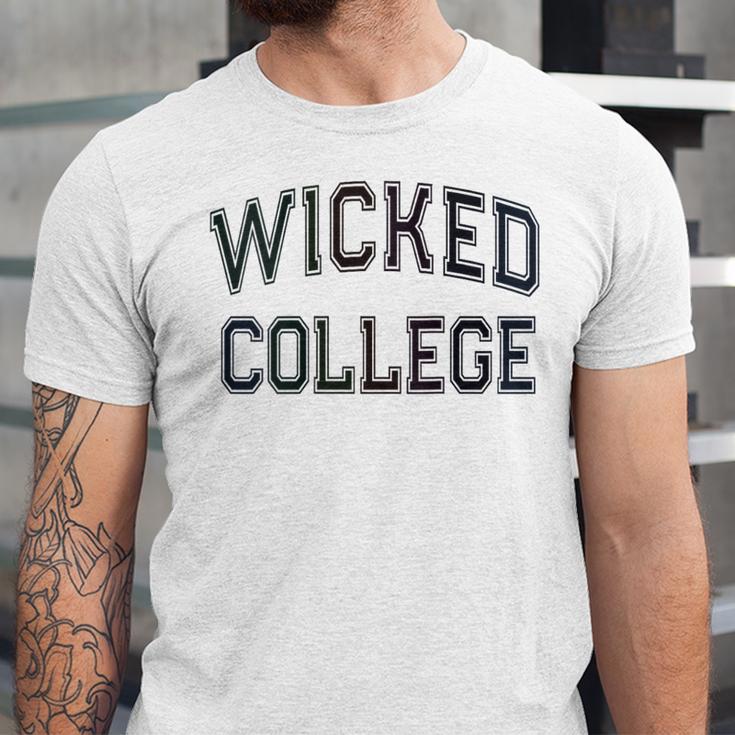 Retro Anti Social WICKED COLLEGE Introvert Stay Away From Me Unisex Jersey T-Shirt