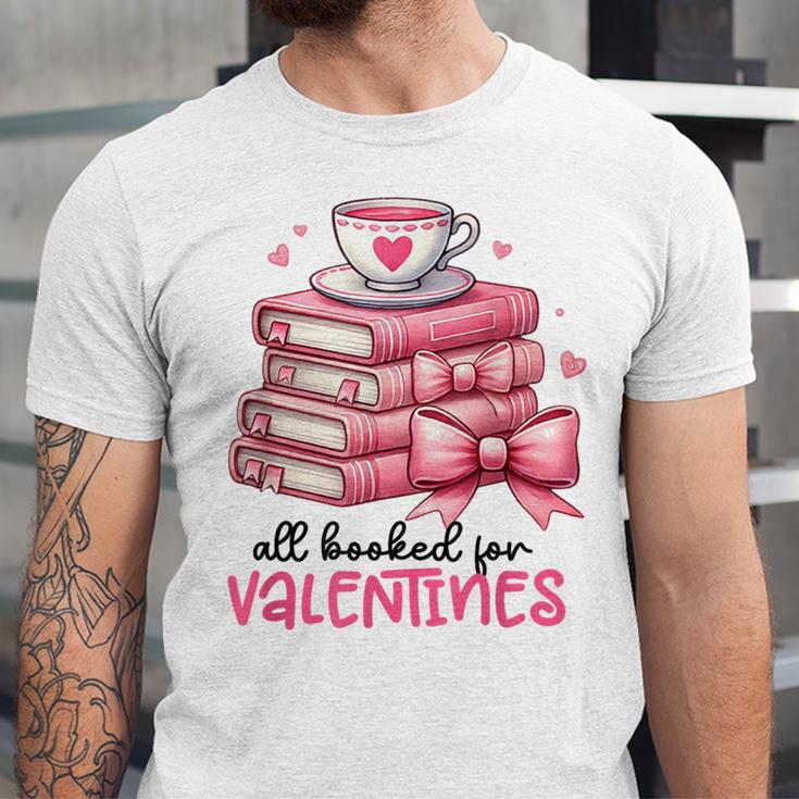 Retro Groovy Valentine Men Women Kid Tees By Emily All Booked For Valentines Book Reading Bookworm Nerdy Unisex Jersey T-Shirt