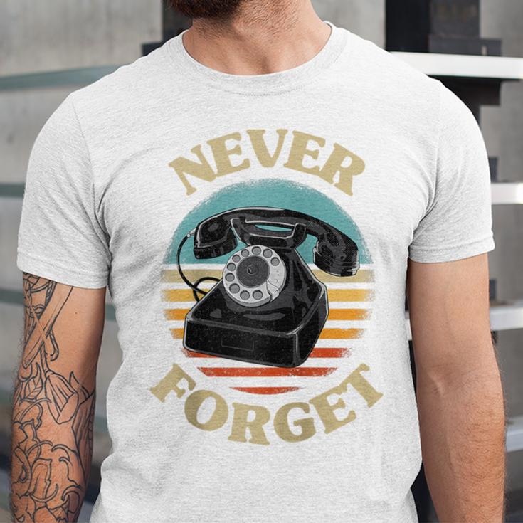 Retro Phone Never Forget Nostalgia Vintage Raglan Baseball Tee Unisex Jersey T-Shirt