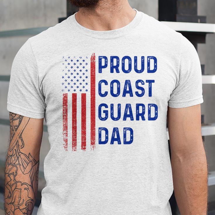 Retro Proud Coast Guard Dad Graduation Dad Usa Flag Outfit Unisex Jersey T-Shirt