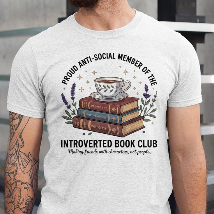 Retro Proud Introverted Book Club Anti Social Reader Unisex Jersey T-Shirt