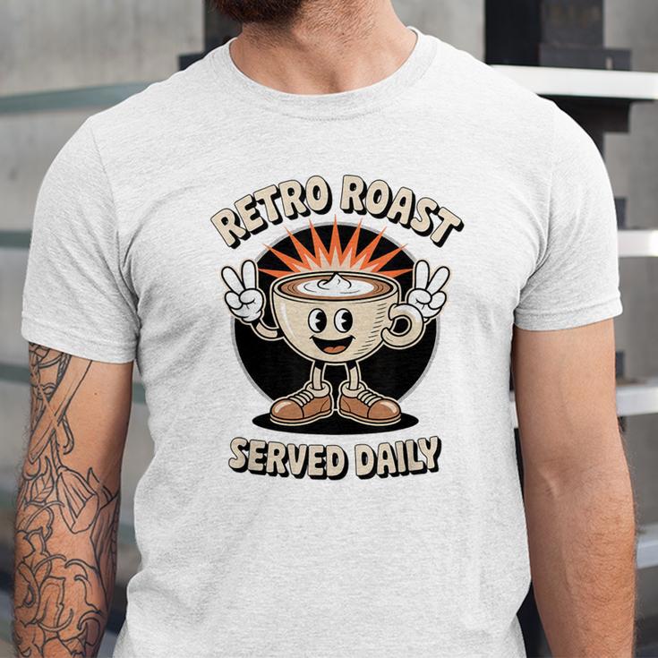 Retro Roast Coffee Retro Cartoon Vintage Nostalgia Fun Unisex Jersey T-Shirt
