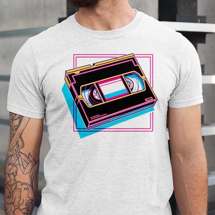 Retro VHS Vaporwave Video Cassette Nostalgia Geek Chic Unisex Jersey T-Shirt