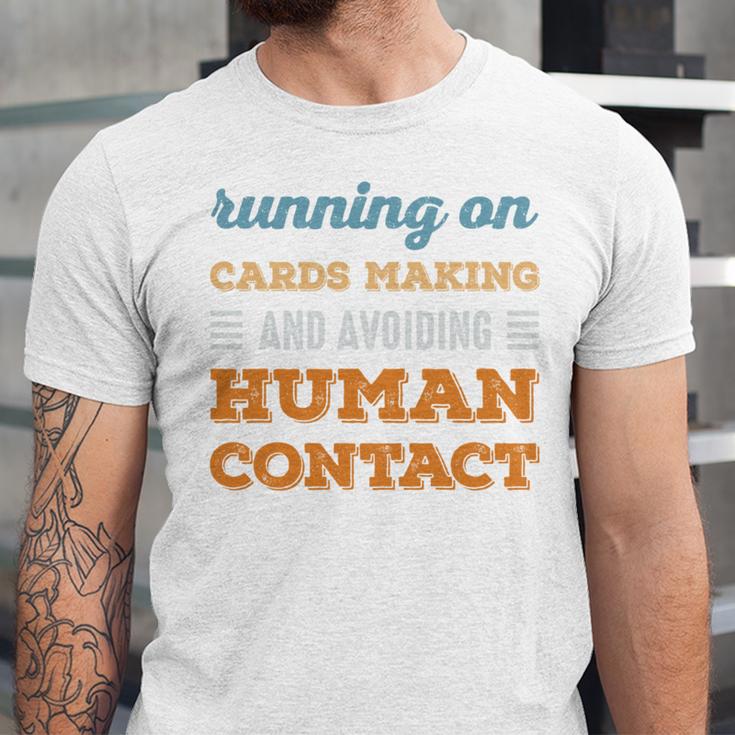 Running On Cards Making Social Introvert Humor Vintage Unisex Jersey T-Shirt