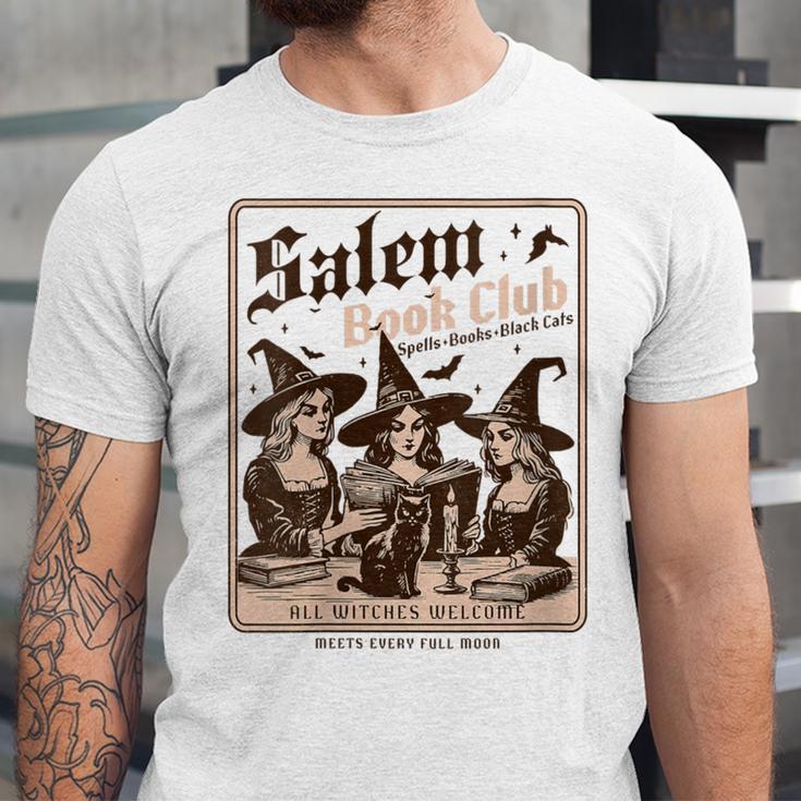 Salem Book Club Bookish Halloween Retro Salem Witch Book Unisex Jersey T-Shirt Salem Book Club Bookish Halloween Retro Salem Witch Book Unisex Jersey T-Shirt