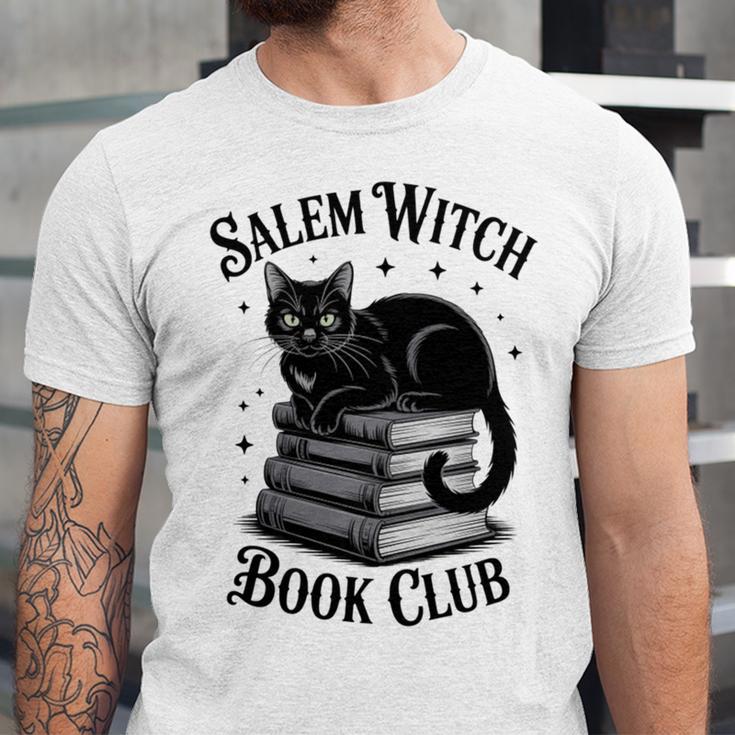 Salem Witch Book Club Bookish Halloween Cat Women Unisex Jersey T-Shirt