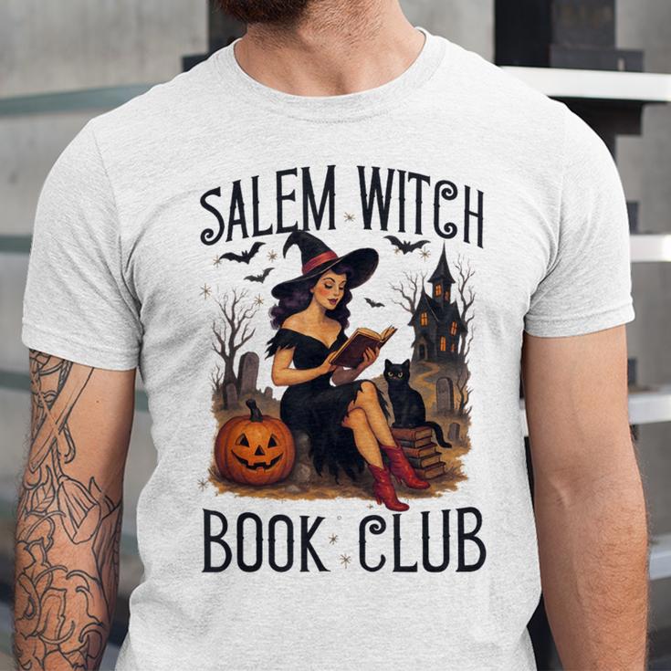 Salem Witch Book Club Bookish Retro Halloween Cat Unisex Jersey T-Shirt Salem Witch Book Club Bookish Retro Halloween Cat Unisex Jersey T-Shirt