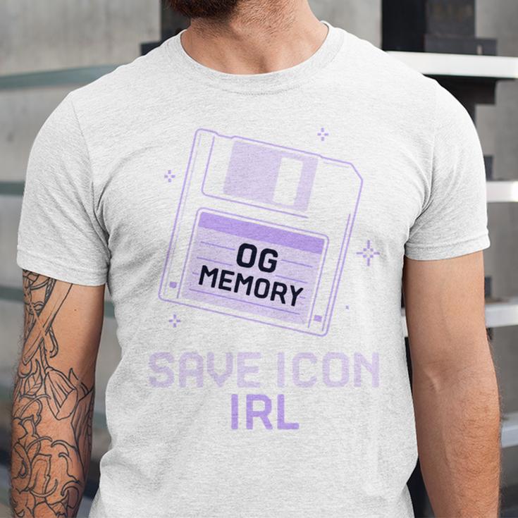 Save Icon IRL Retro Tech Humor Floppy Disk 90s Nostalgia Unisex Jersey T-Shirt