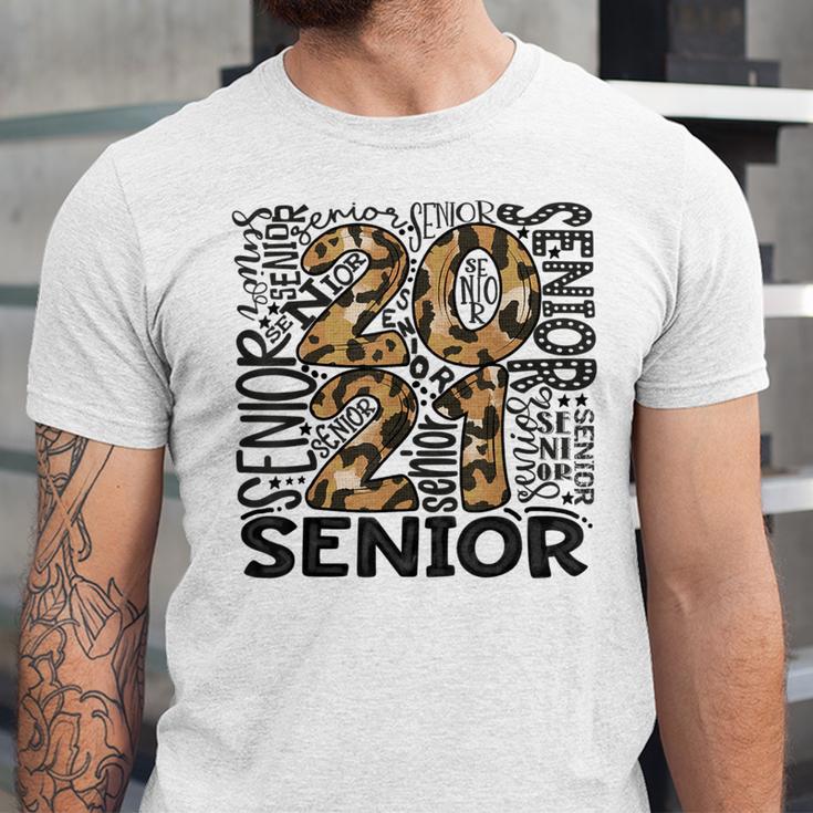 Senior 2021 Grad Class Of 2021 Graduation Leopard Cheetah Unisex Jersey T-Shirt
