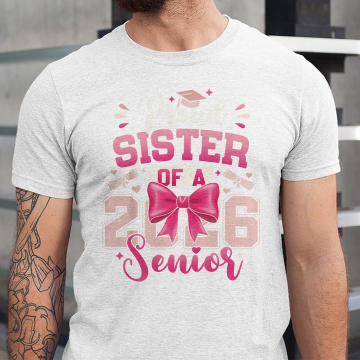 Senior 2026 Class Of 26 Coquette Pink Bow Graduation Sister Unisex Jersey T-Shirt