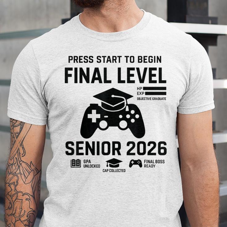 Senior 2026 Final Level Gamer Graduation 2026 Unisex Jersey T-Shirt