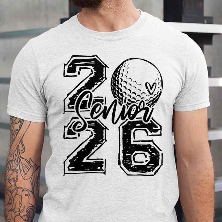 Senior 2026 Golf Player Heart Graduation Girls Teens Unisex Jersey T-Shirt