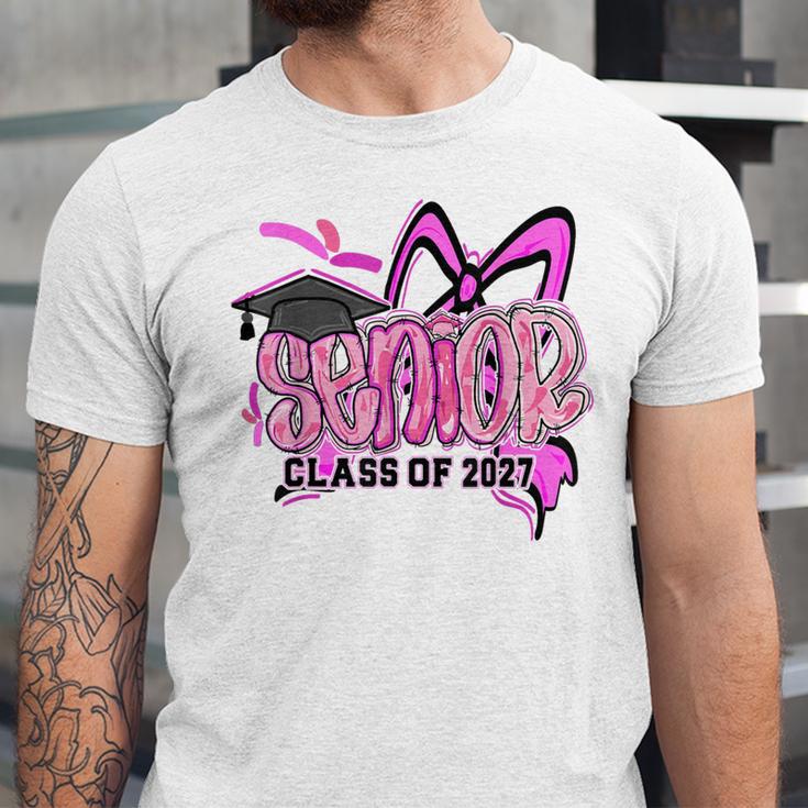 Senior 2027 Class Of 2027 Coquette Girl Pink Graduation 2027 Unisex Jersey T-Shirt