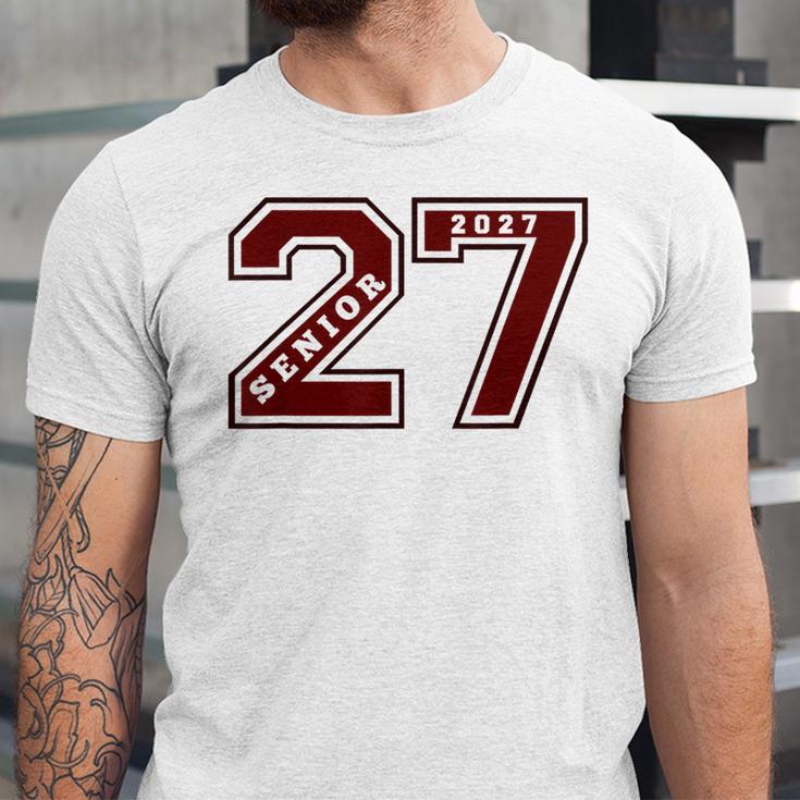 Senior 2027 Maroon Senior Class Of 27 Jersey Graduation Unisex Jersey T-Shirt