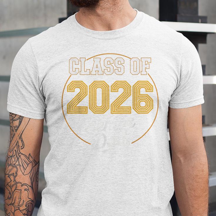 Senior Dad Class Of 2026 Purple Retro Vintage Graduation Unisex Jersey T-Shirt