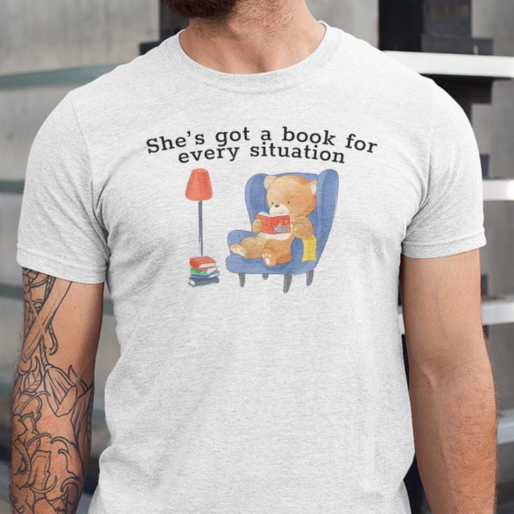 She's Got A Book For Every Situation Unisex Jersey T-Shirt
