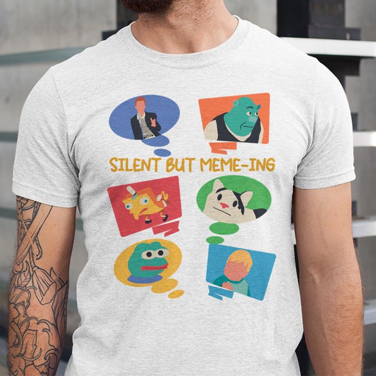 Silent But Meme-Ing Introvert Anti People Antisocial Quiet Unisex Jersey T-Shirt