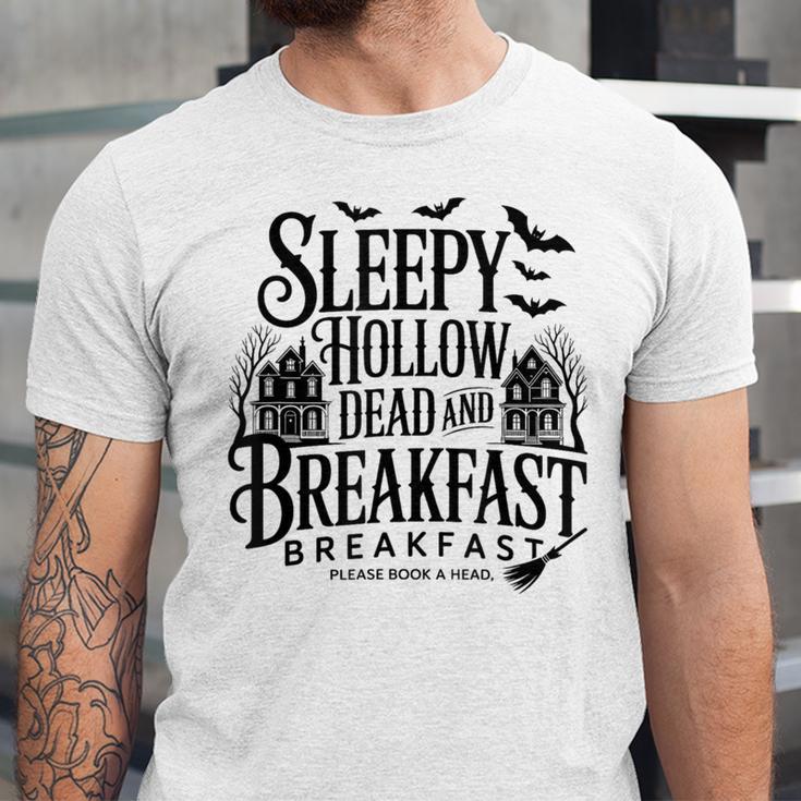 Sleepy Hollow Dead And Breakfast Please Book Ahead Unisex Jersey T-Shirt