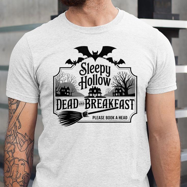Sleepy Hollow Dead And Breakfast Please Book A Head Unisex Jersey T-Shirt