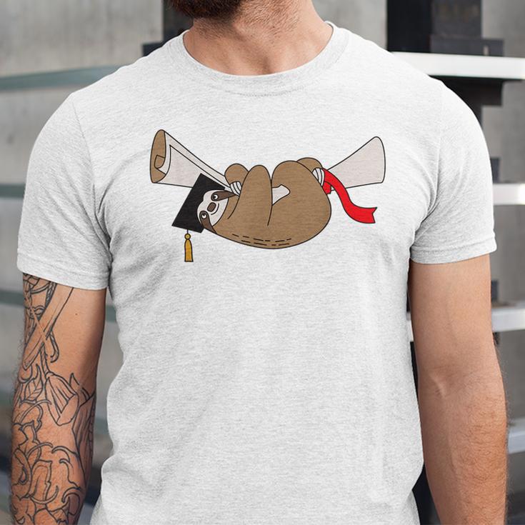 Sloth Graduation Shirt Cute Animal Diploma Grad Unisex Jersey T-Shirt