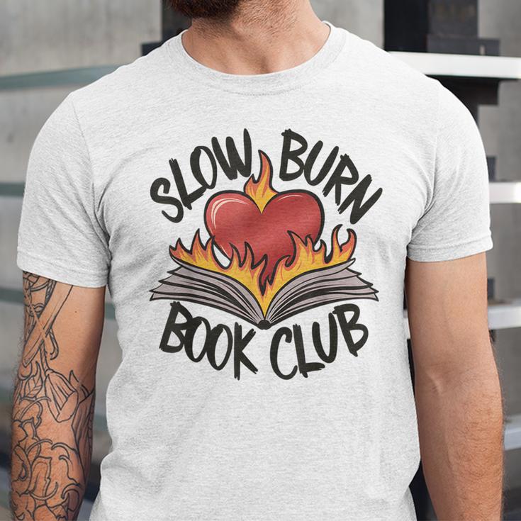 Slow Burn Book Club Romantasy Trope Smut Dark Romance Reader Unisex Jersey T-Shirt