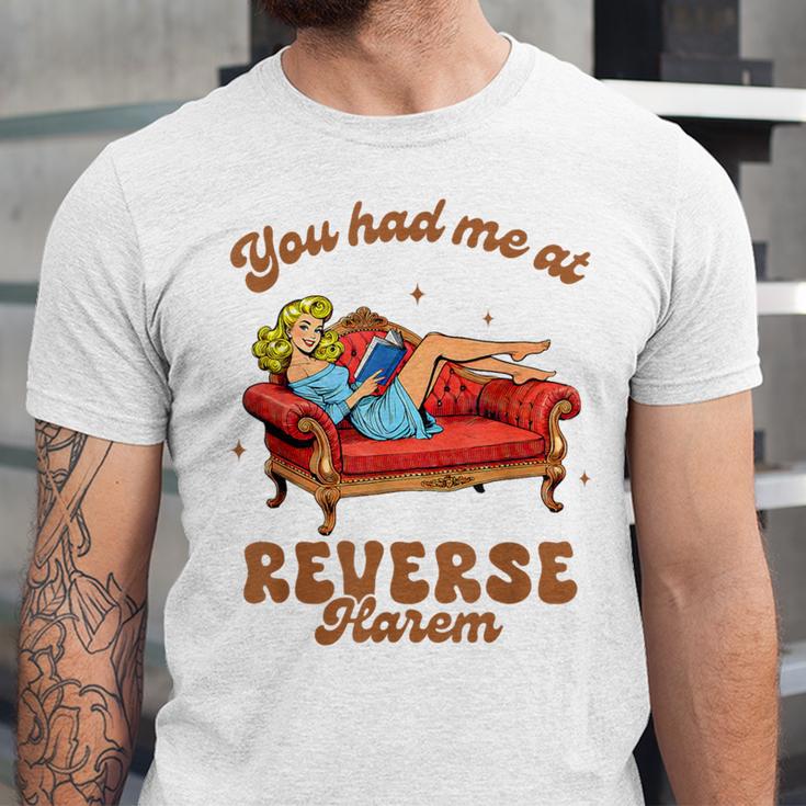 Smut Reader You Had Me At Reverse Harem Spicy Grey Book Unisex Jersey T-Shirt