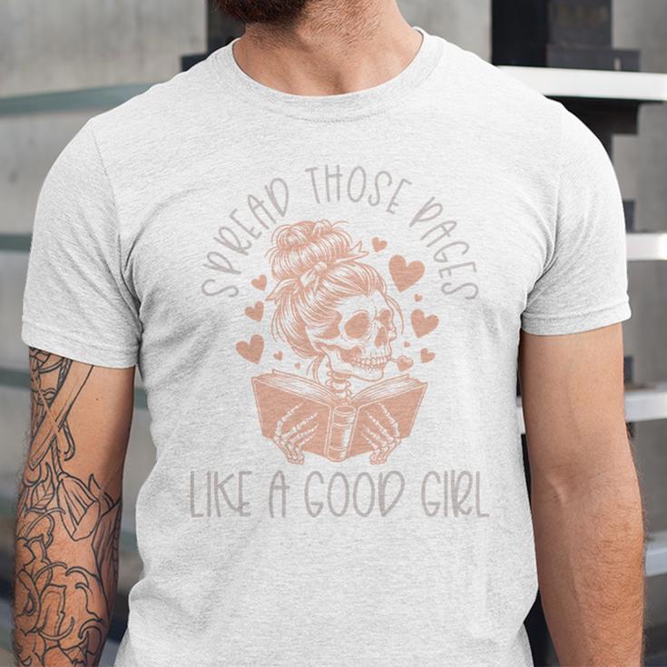 Smutt Spicy Books Dark Romance Good Girl Spread Those Pages Unisex Jersey T-Shirt