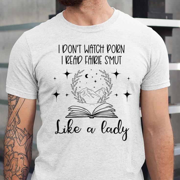 Smutty Book Lovers Romantasy Dark Fairy Tales Romance Reader I Dont Watch Porn Small Grey Unisex Jersey T-Shirt Smutty Book Lovers Romantasy Dark Fairy Tales Romance Reader I Dont Watch Porn Small Grey Unisex Jersey T-Shirt