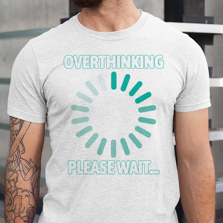 Social Introvert's Overthinking Please Wait Awkward Humor Unisex Jersey T-Shirt Social Introvert's Overthinking Please Wait Awkward Humor Unisex Jersey T-Shirt
