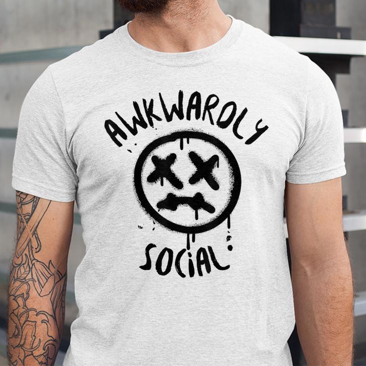 Socially Awkward Introvert Social Anxious Awkwardly Social Unisex Jersey T-Shirt Socially Awkward Introvert Social Anxious Awkwardly Social Unisex Jersey T-Shirt