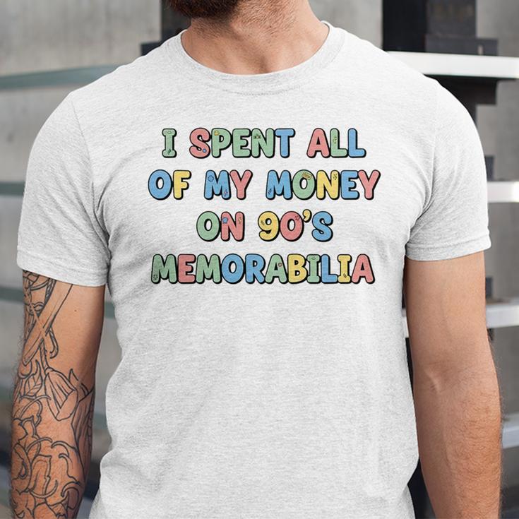 I Spent All My Money On 90's Memorabilia Nostalgia & Retro Premium Tri-Blend Unisex Jersey T-Shirt