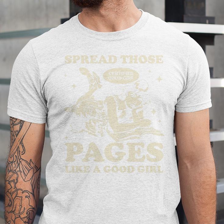 Spread Those Pages Like A Good Girl Shirt Smutty Spicy Book Premium Tri-Blend Unisex Jersey T-Shirt