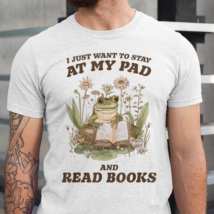 Stay At My Pad And Read Books Frog Introvert Reading Unisex Jersey T-Shirt Stay At My Pad And Read Books Frog Introvert Reading Unisex Jersey T-Shirt
