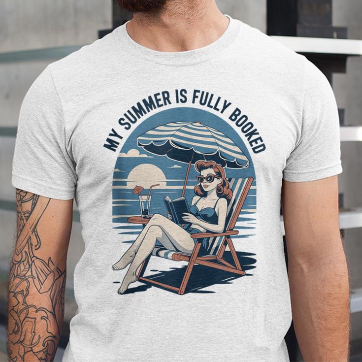 My Summer Is Fully Booked Fun Girls Summer Book Lovers Unisex Jersey T-Shirt