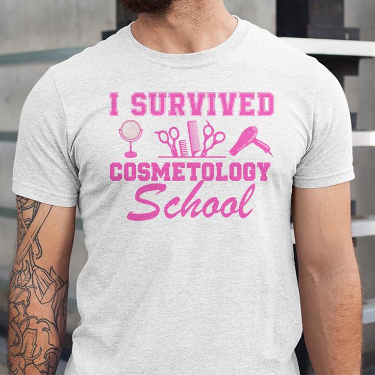 I Survived Cosmetology School Graduation Cosmetology Grad Unisex Jersey T-Shirt