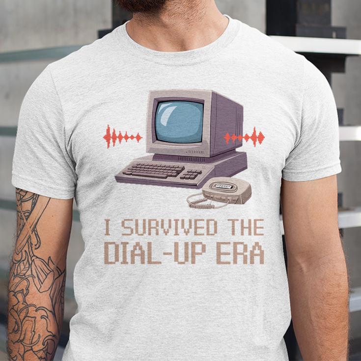 I Survived The Dial-Up Era Retro 90s Nostalgia Premium Tri-Blend Unisex Jersey T-Shirt