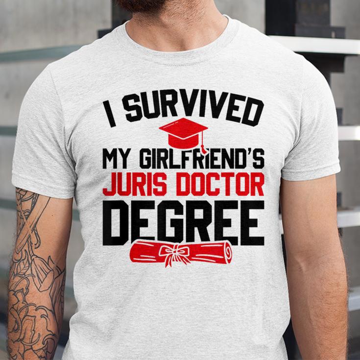 I Survived My Girlfriend's Juris Doctor Degree Graduation Unisex Jersey T-Shirt