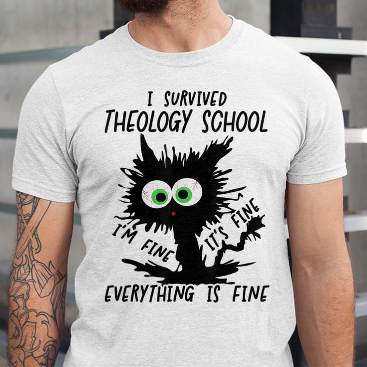 I Survived Theology School Graduation 2025 Unisex Jersey T-Shirt