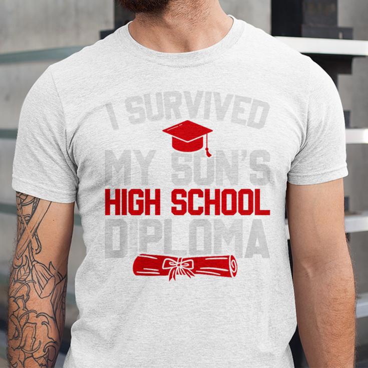 I Survived My Son's High School Diploma Graduation Premium Unisex Jersey T-Shirt
