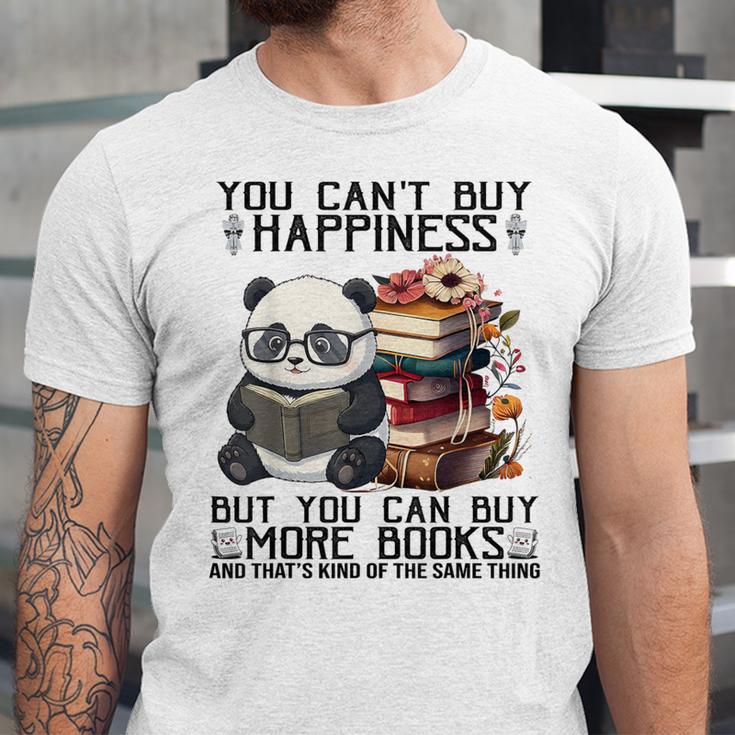 Teacher Bookworm Book Lover Panda Reading Book Librarian Tee Unisex Jersey T-Shirt