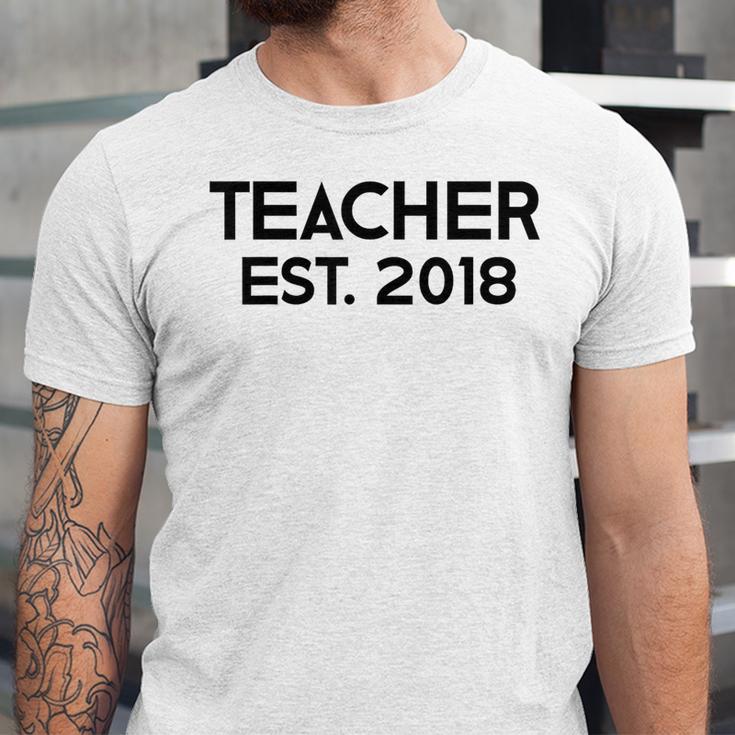 Teacher Graduation Teacher Est 2018 Tee Him Her Unisex Jersey T-Shirt