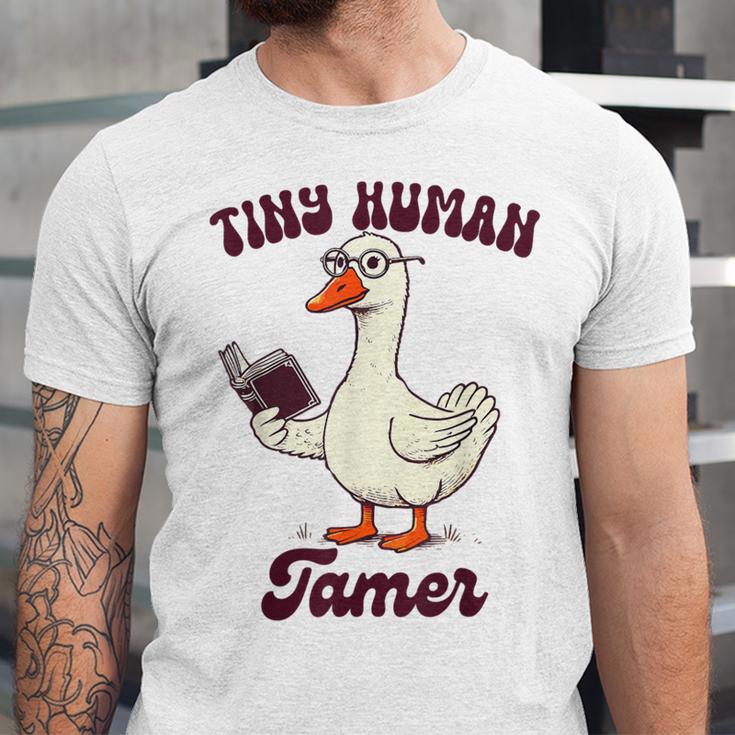 Teacher Silly Goose Reading Book Teaching Tiny Human Tamer Unisex Jersey T-Shirt Teacher Silly Goose Reading Book Teaching Tiny Human Tamer Unisex Jersey T-Shirt