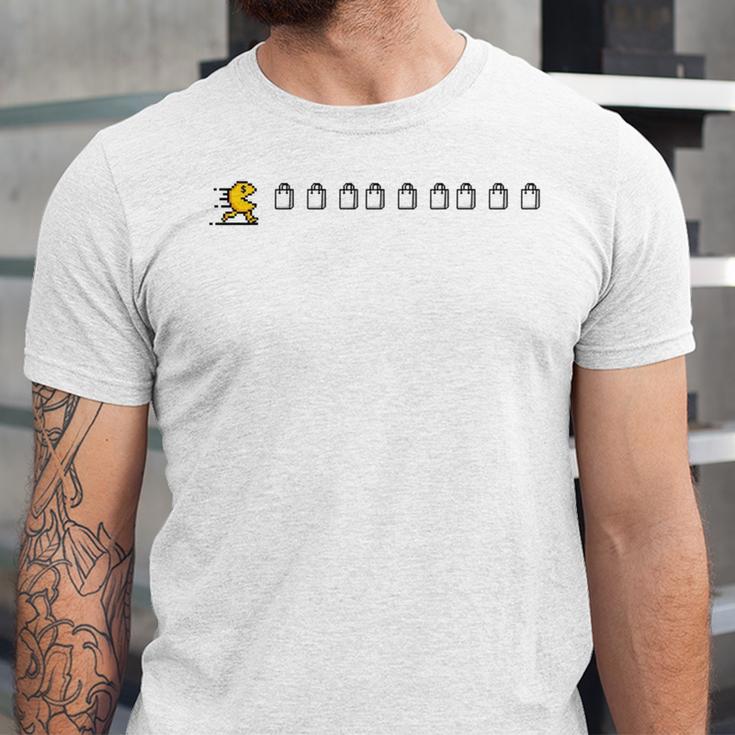 Thanksgiving Fun Nostalgia Pixels Shopping Therapy Unisex Jersey T-Shirt