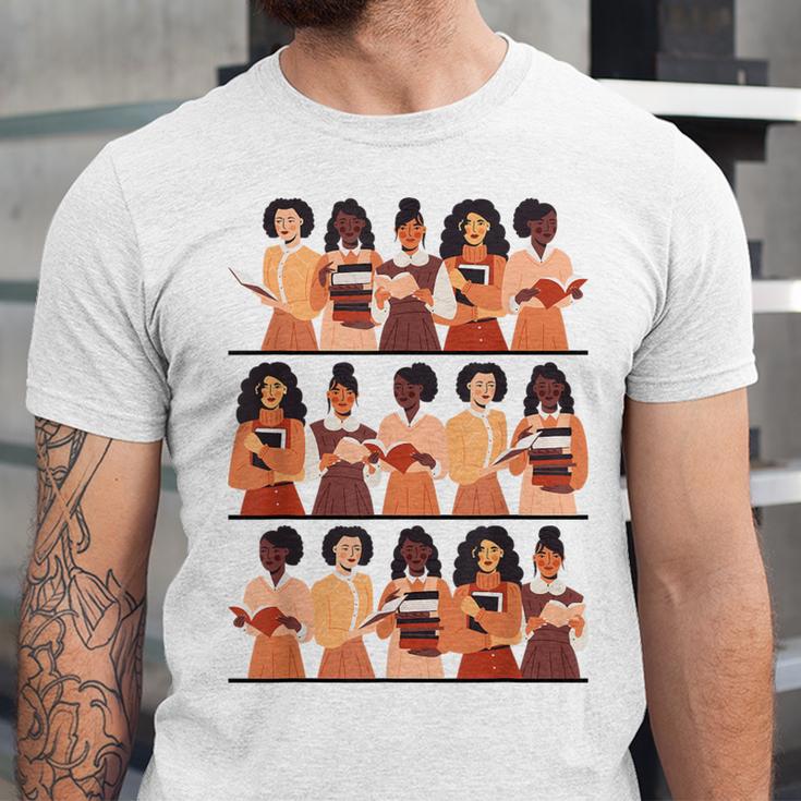 History Month Educated Black Women Girls Reading Books Unisex Jersey T-Shirt