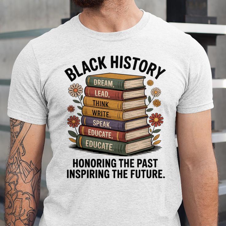 History Month Teacher Reading Book Lover Floral Stack Premium Tri-Blend Unisex Jersey T-Shirt