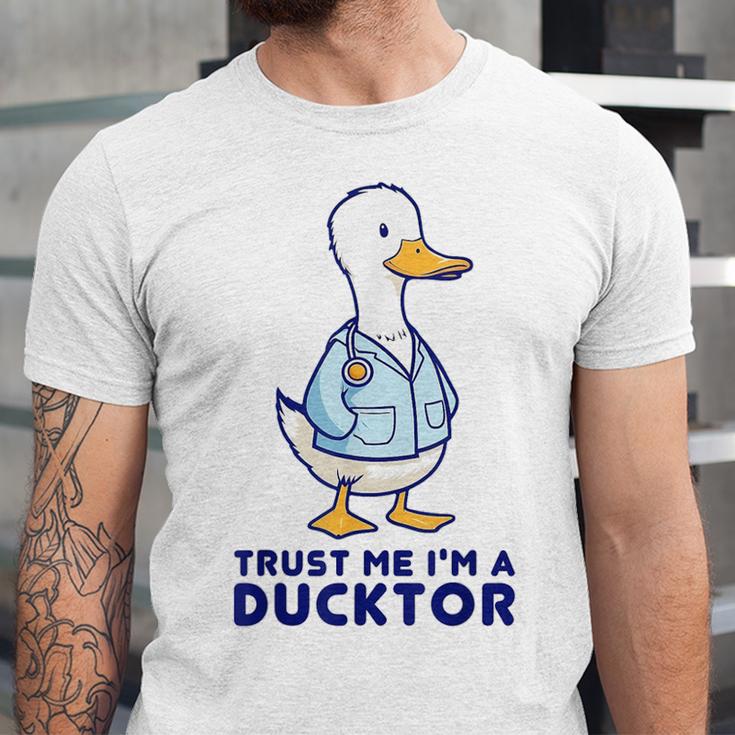 Trust Me I'm a Ducktor Doctor Sayings Graduation Unisex Jersey T-Shirt