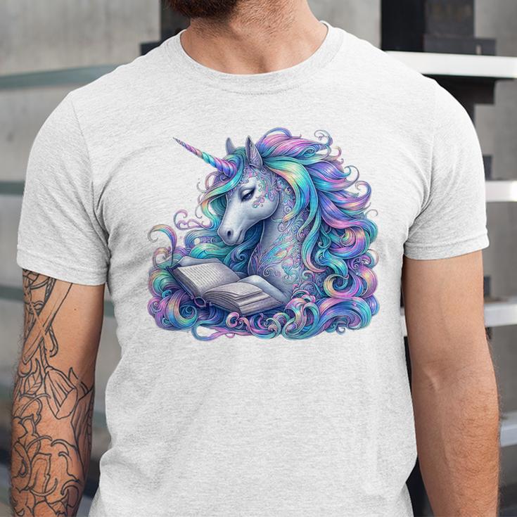 Unicorn Reading For Book Lovers Readers Unisex Jersey T-Shirt Unicorn Reading For Book Lovers Readers Unisex Jersey T-Shirt