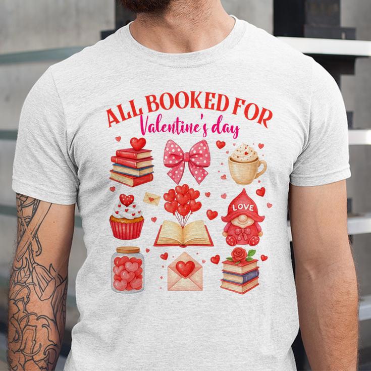 Valentines Reading Book Lover All Booked For Valentine's Day Unisex Jersey T-Shirt Valentines Reading Book Lover All Booked For Valentine's Day Unisex Jersey T-Shirt