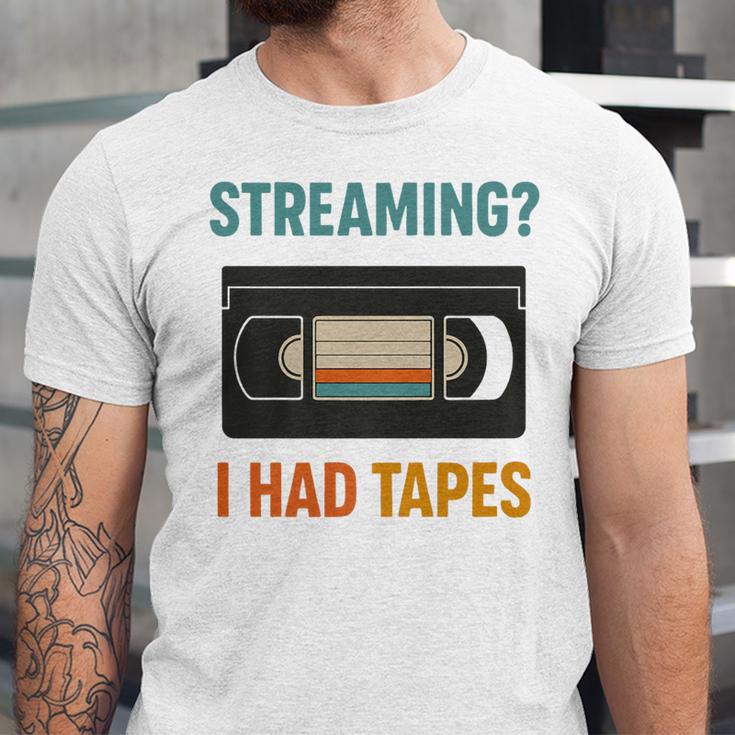 VHS Cassette Tape Retro 80s 90s Nostalgia Premium Unisex Jersey T-Shirt